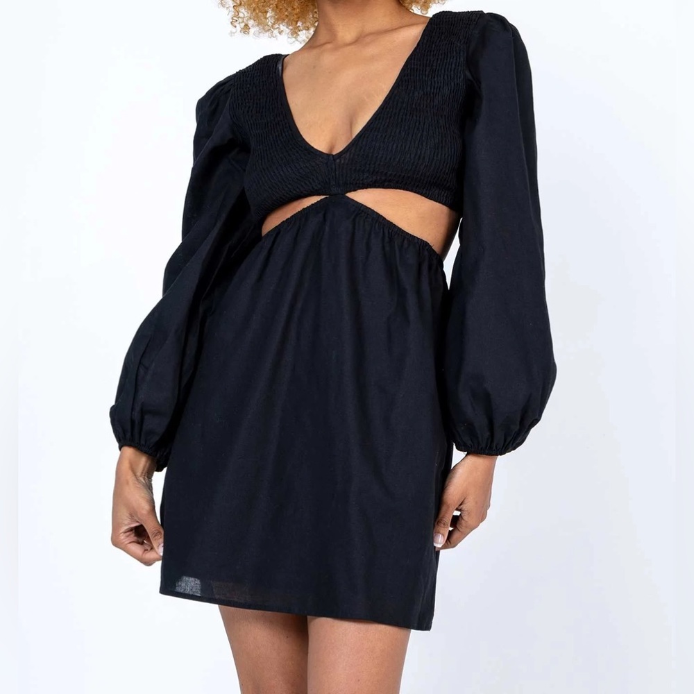 CELIA LONG SLEEVE MINI DRESS BLACK